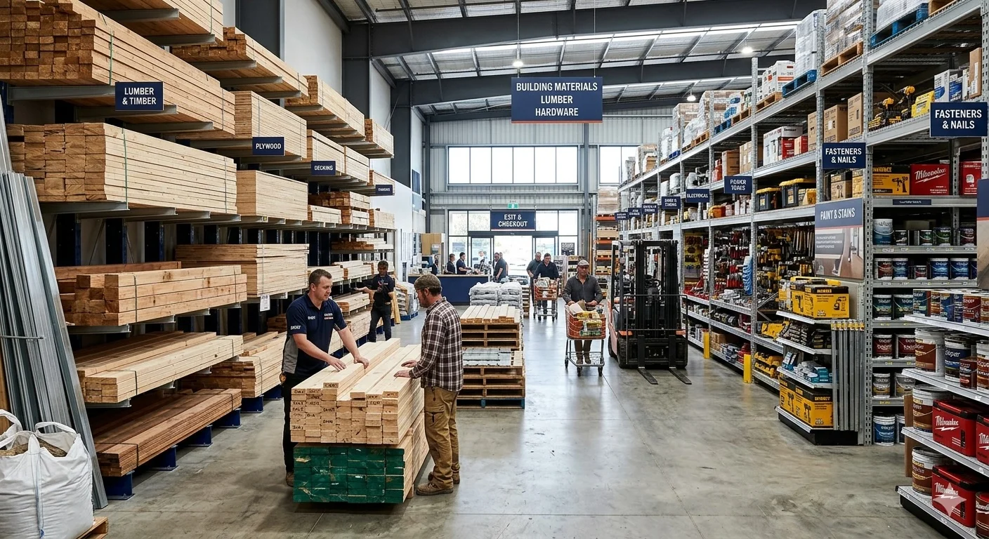Hardware and building materials supplier with contractor orders